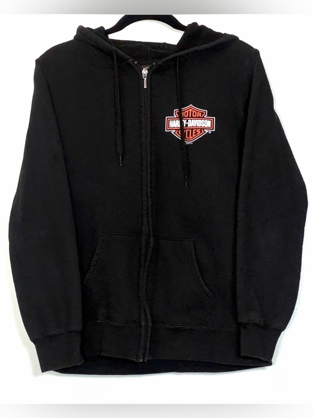 2015 Harley-Davidson Black Hoodie with Orange Shield Logo